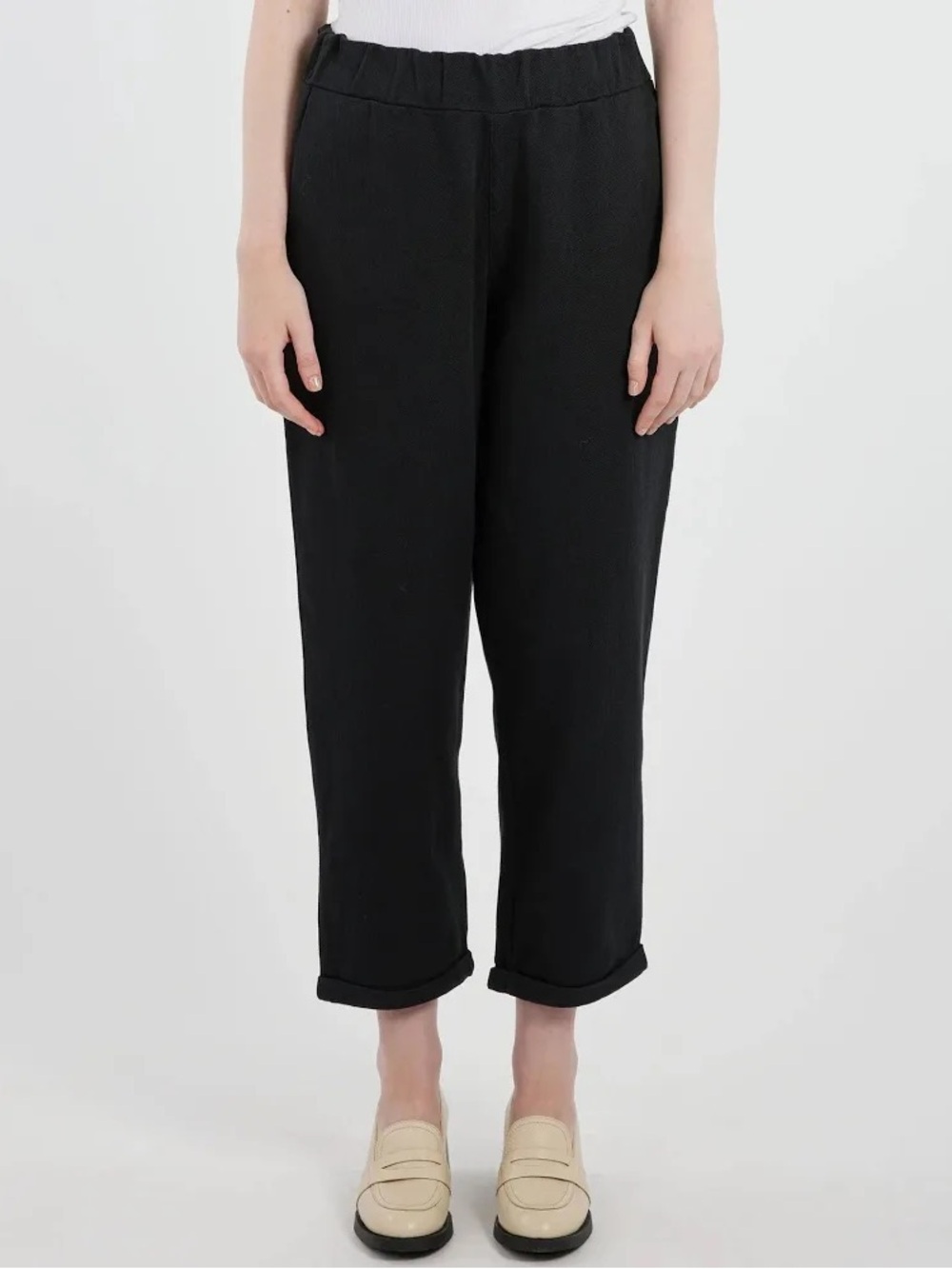 Labo.art Panta Paride Velluto - Black Cropped Straight-Leg Pants size 0